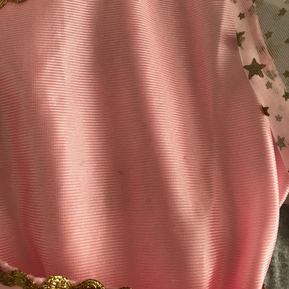 Pretty Princess Costume Dress Girls M Size 8-10 With Belt Pink Gold Stars - Picture 3 of 8